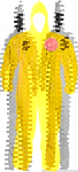 Disposable Coveralls: Size Large, 2.5 oz, Storm Flap Closure