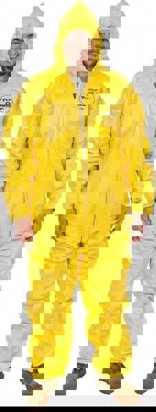 Disposable Coveralls: Size 2X-Large, 2.5 oz, PE Film, Zipper Closure