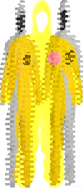 Disposable Coveralls: Size X-Large, 2.5 oz, Storm Flap Closure