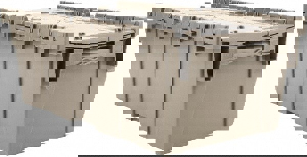 Polyethylene Attached-Lid Storage Tote: 40 lb Capacity