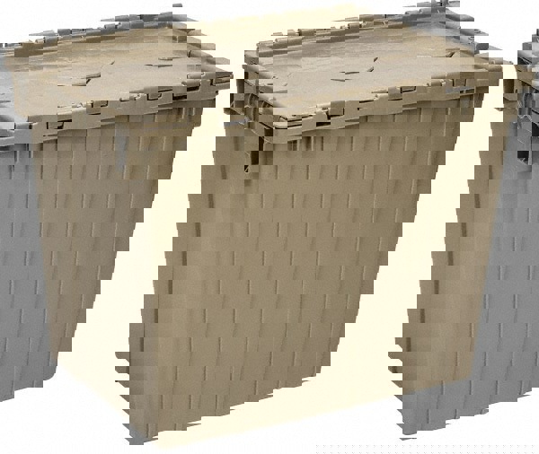 Polyethylene Attached-Lid Storage Tote: 70 lb Capacity