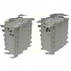 Polyethylene Attached-Lid Storage Tote: 90 lb Capacity