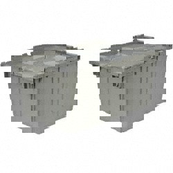 Polyethylene Attached-Lid Storage Tote: 100 lb Capacity