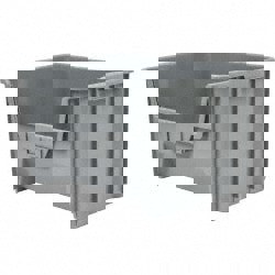 Plastic Hopper Stacking Bin: Gray