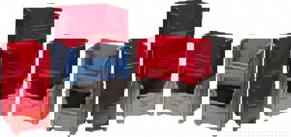 Plastic Hopper Stacking Bin: Red