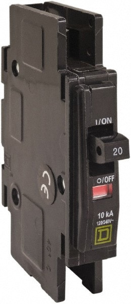 15 Amp, 120/240 VAC, 1 Pole, DIN Rail Mounted, Flush Mount, Surface Mount Miniature Circuit Breaker