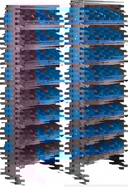 Floor Pick Rack: Double-Sided Floor Pick Rack Unit with Shelf Bins, 24