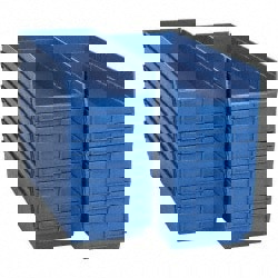 Plastic Hopper Shelf Bin: Blue