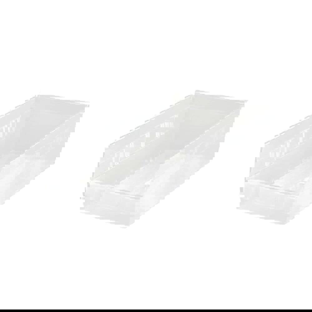 Plastic Hopper Shelf Bin: Clear