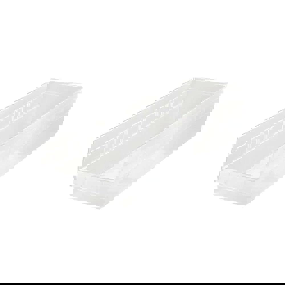 Plastic Hopper Shelf Bin: Clear