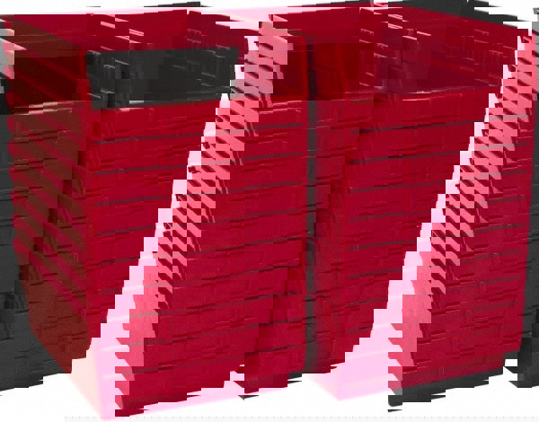 Plastic Hopper Shelf Bin: Red