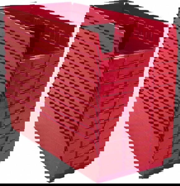 Plastic Hopper Shelf Bin: Red