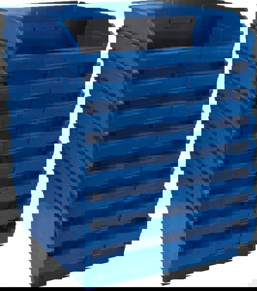 Plastic Hopper Shelf Bin: Blue