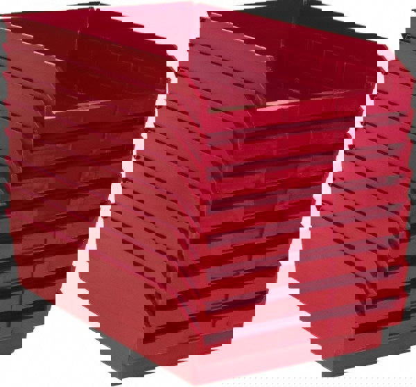 Plastic Hopper Shelf Bin: Red