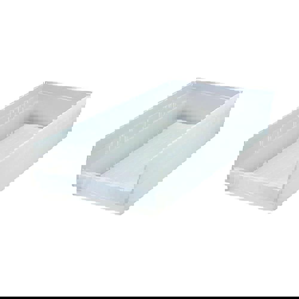 Plastic Hopper Shelf Bin: Clear