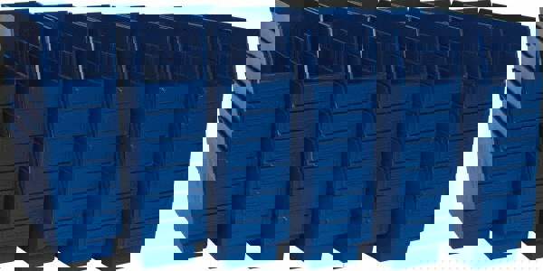 Plastic Hopper Shelf Bin: Blue