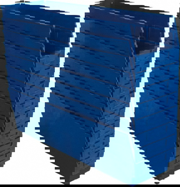 Plastic Hopper Shelf Bin: Blue