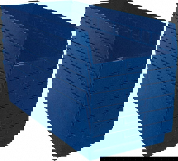 Plastic Hopper Shelf Bin: Blue