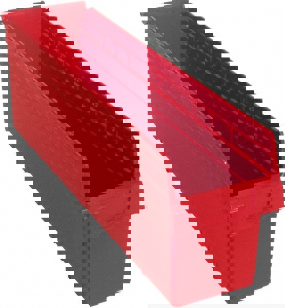 Plastic Hopper Shelf Bin: Red