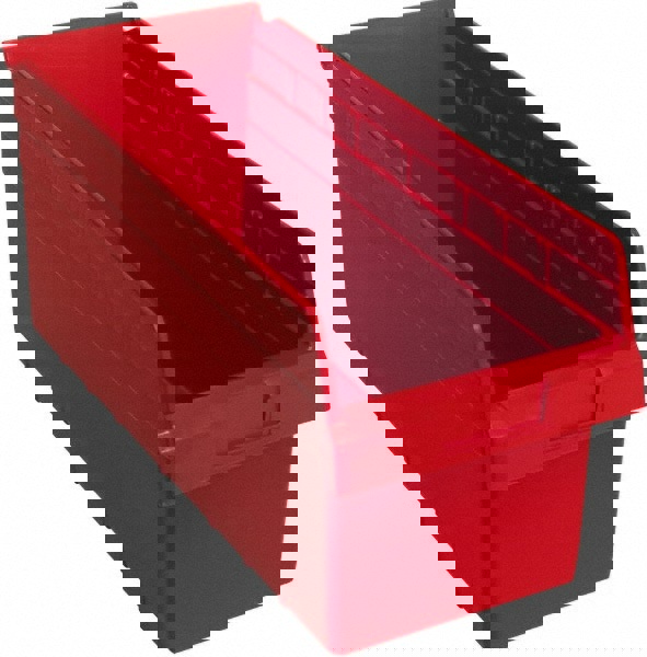 Plastic Hopper Shelf Bin: Red