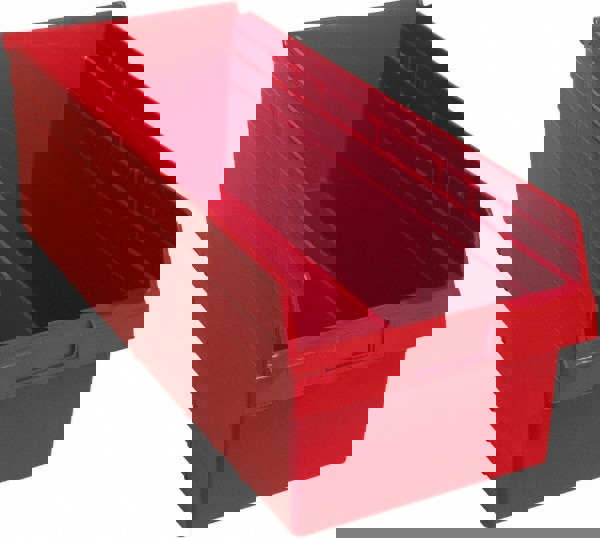 Plastic Hopper Shelf Bin: Red