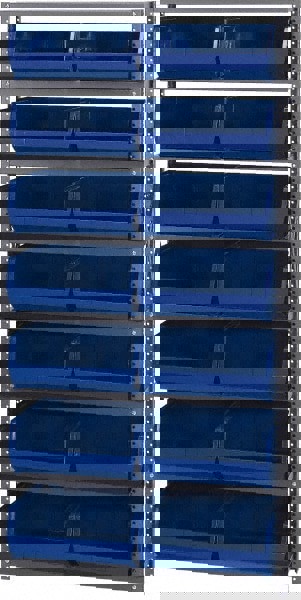 Open Hopper Storage Unit Pick Rack: Open Hopper Storage Unit with Bins, 12