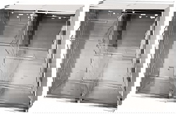 2 Compartment Gray Small Parts Tip Out Stacking Bin Organizer