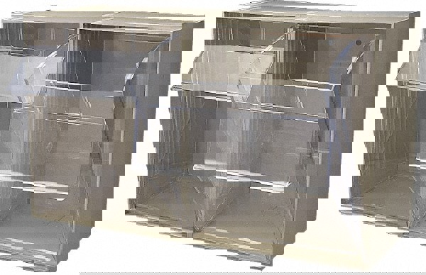 2 Compartment Ivory Small Parts Tip Out Stacking Bin Organizer