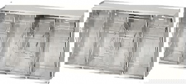 4 Compartment White Small Parts Tip Out Stacking Bin Organizer