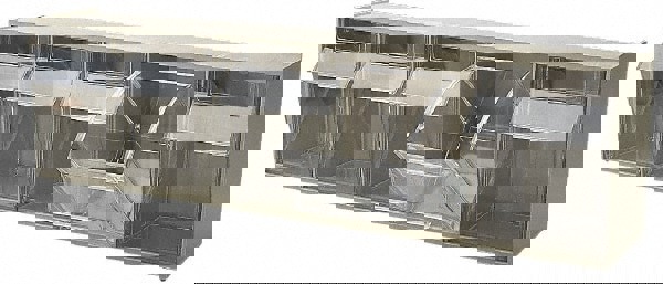 5 Compartment Ivory Small Parts Tip Out Stacking Bin Organizer