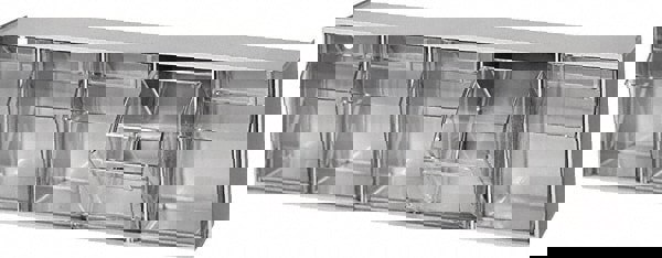 5 Compartment White Small Parts Tip Out Stacking Bin Organizer