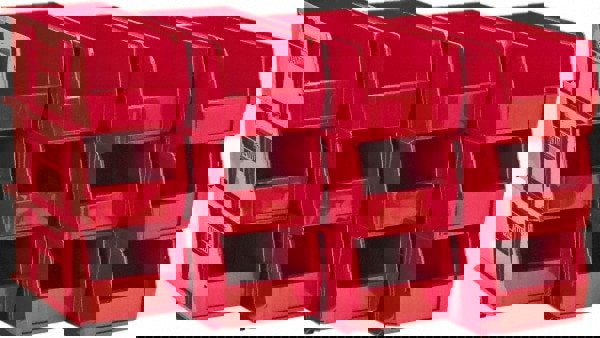 Plastic Hopper Stacking Bin: Red