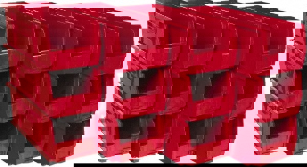 Plastic Hopper Stacking Bin: Red