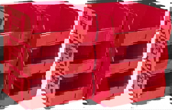 Plastic Hopper Stacking Bin: Red