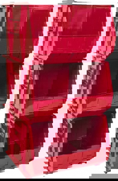 Plastic Hopper Stacking Bin: Red