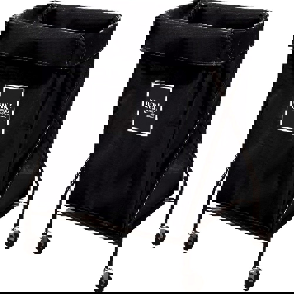 Hoppers & Basket Trucks; Overall Height (Decimal Inch): 35.5000in ; Color: Black ; Wheel Configuration: (4) Swivel ; Additional Information: Vinyl with a Durable Steel Tubular Frame ; Includes: Frame with Casters & Bag ; UNSPSC Code: 24101500