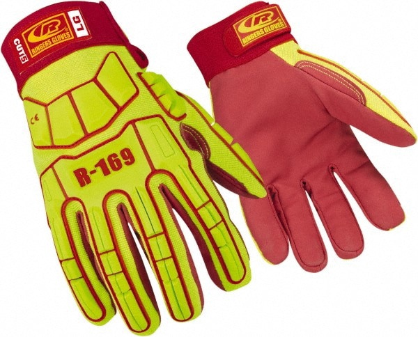 Cut, Puncture & Abrasion-Resistant Glove: Ringers R169, Size 3X-Large, ANSI Cut A5, ANSI Puncture 3, Synthetic Leather, HPPE