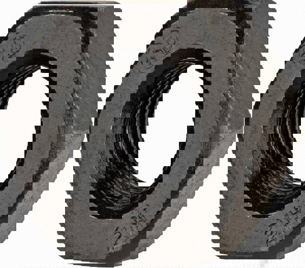 Heavy Hex Nut: M14x2, Grade 2H Steel, Bright/Uncoated Finish