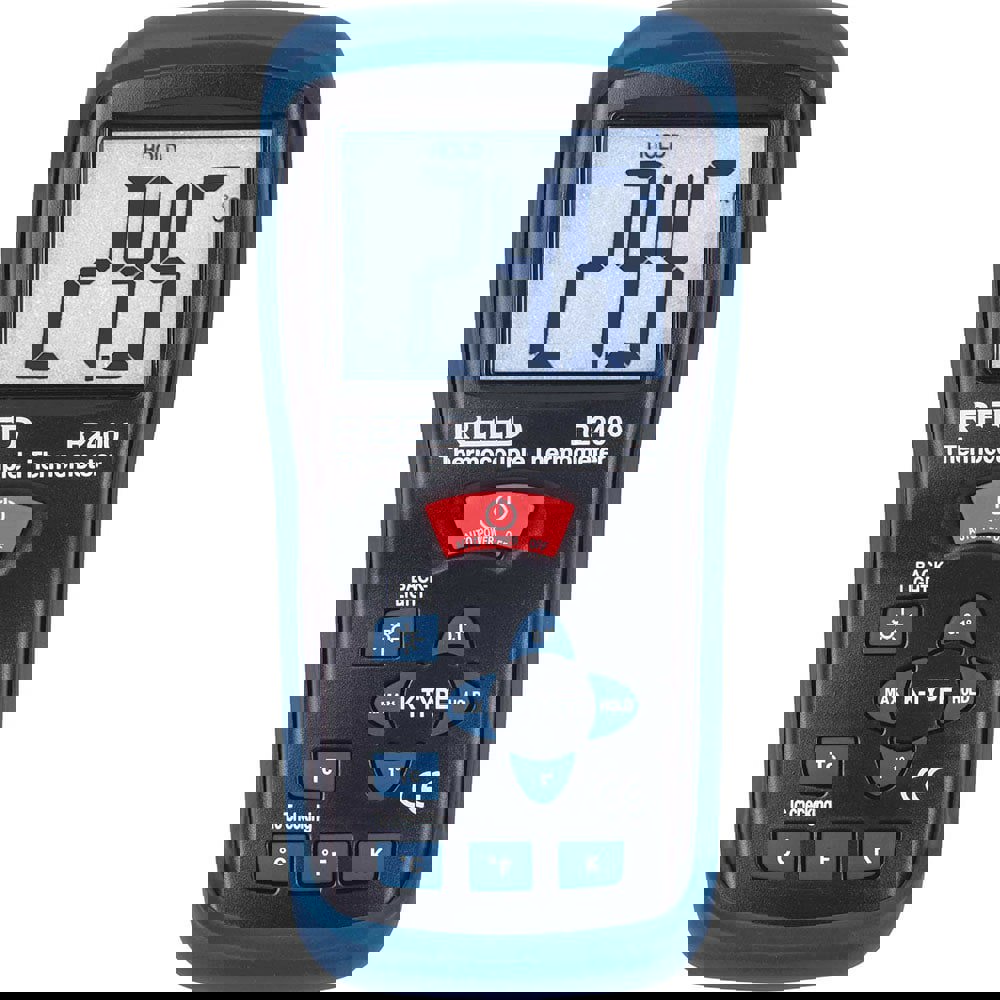 Digital Thermometer & Probe: 2,000 &deg; F, K Thermocouple Sensor