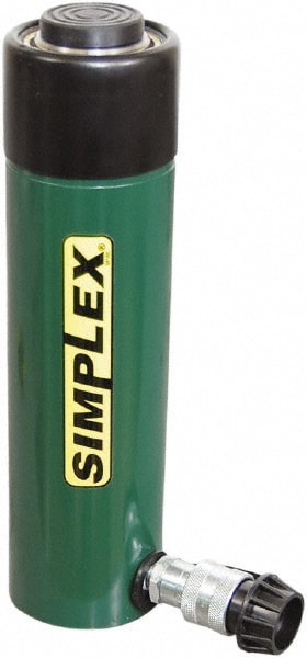 Portable Hydraulic Cylinder: Single Acting, 10.31 cu in Oil Capacity