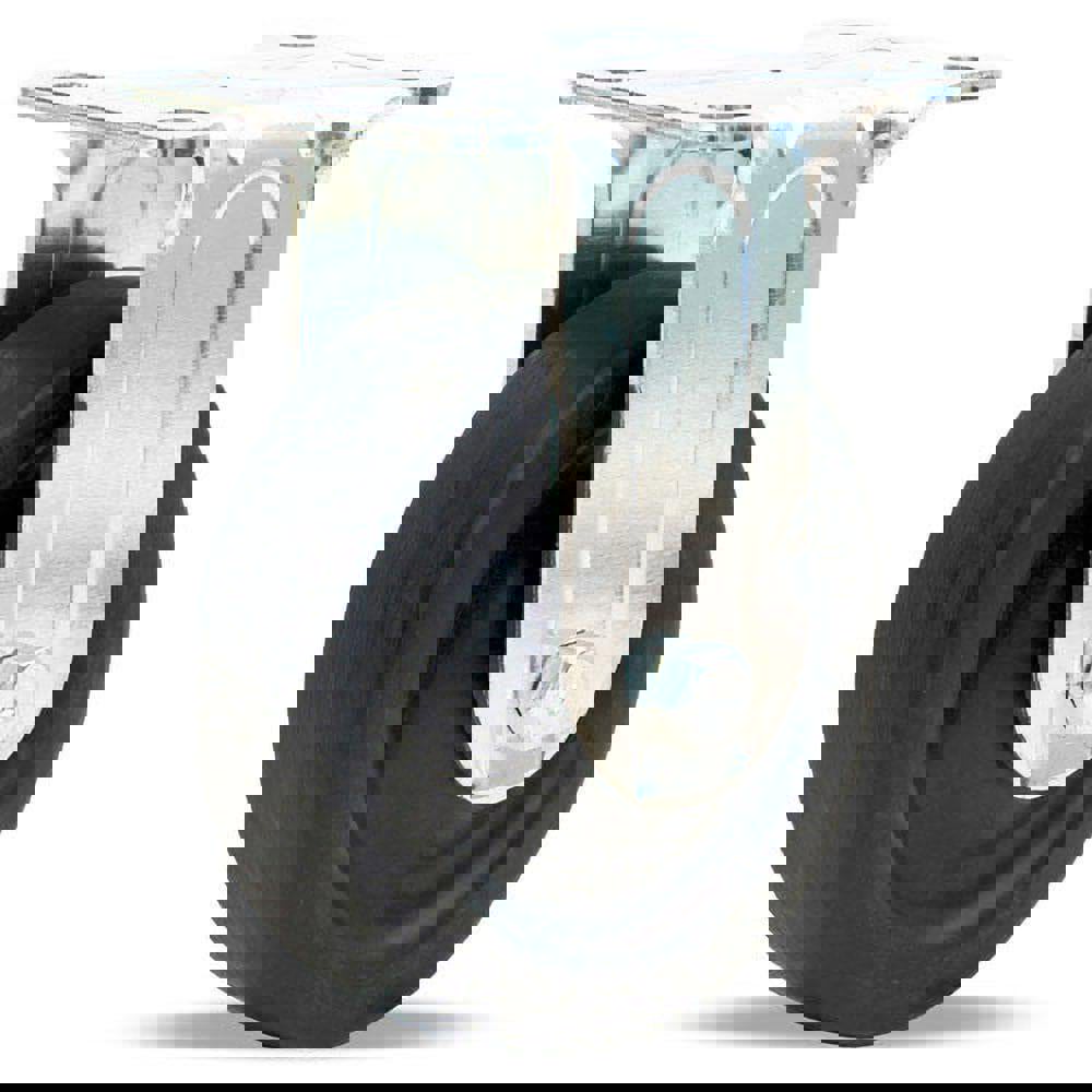 Rigid Top Plate Caster: Hard Rubber, 4