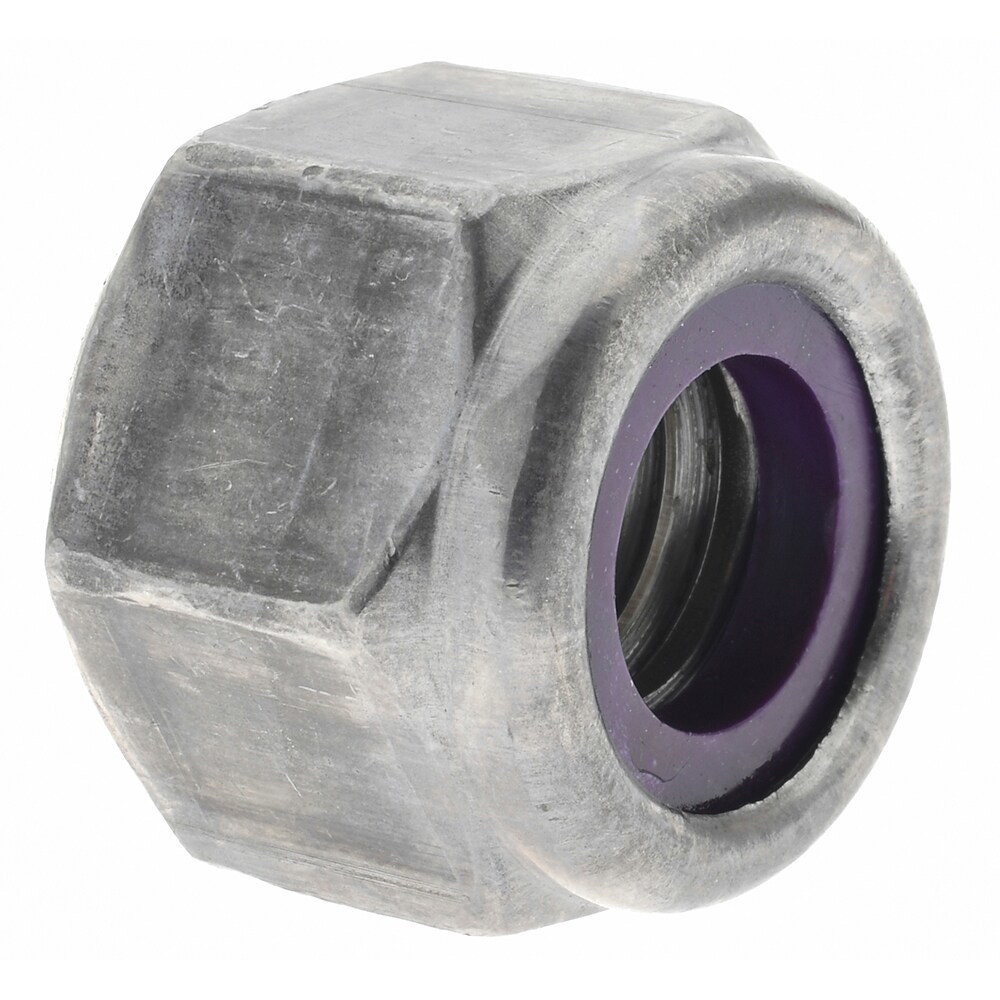 Hex Lock Nut: Insert, Nylon Insert, 5/8-11, Grade 2 Steel, Uncoated