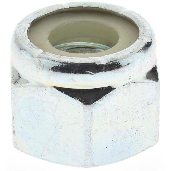 Heavy Hex Lock Nut: Insert, Nylon Insert, 7/16-14, Grade 2 Steel, Bright/Uncoated