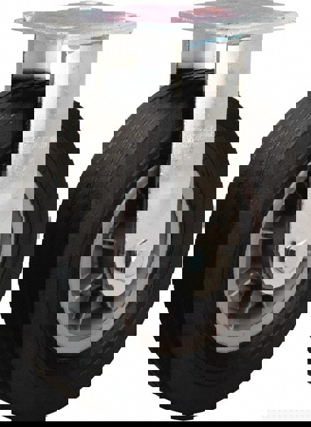 Rigid Top Plate Caster: Rubber, 8