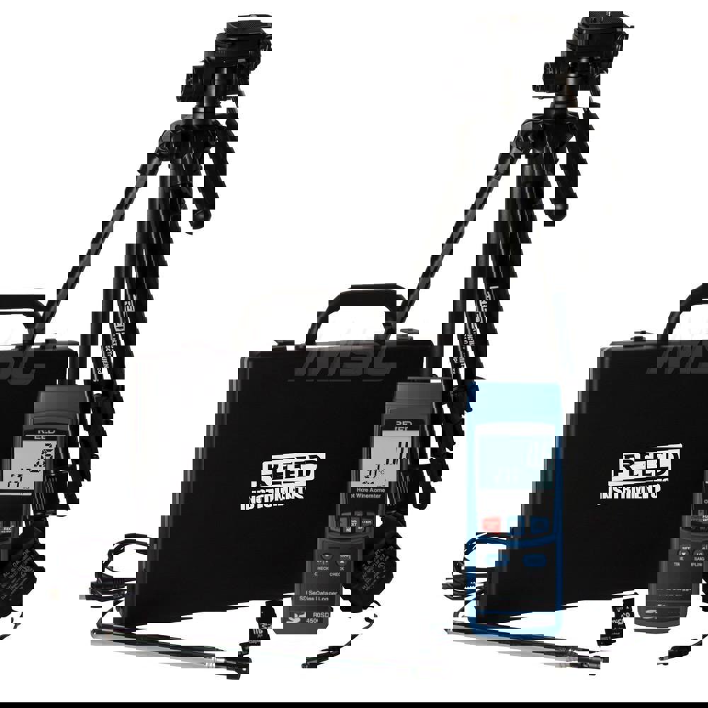 Airflow Meters & Thermo-Anemometers; Maximum Air Velocity ft/min (Feet): 4921; Min Air Velocity ft/min (Feet): 40; Resolution: 0.1 m/s, km/h, mph, knot, 1 fpm; Maximum Measuring Range (Deg F): 122.000; Measures or Tests: Temperature; Air Velocity; Accurac