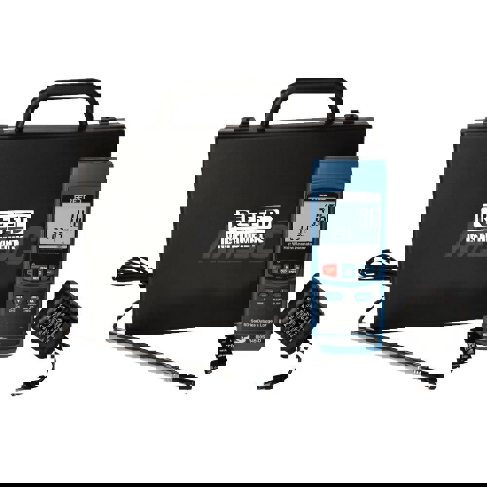 Airflow Meters & Thermo-Anemometers; Maximum Air Velocity ft/min (Feet): 4921; Min Air Velocity ft/min (Feet): 40; Resolution: 0.1 m/s, km/h, mph, knot, 1 fpm; Maximum Measuring Range (Deg F): 122.000; Measures or Tests: Temperature; Air Velocity; Accurac