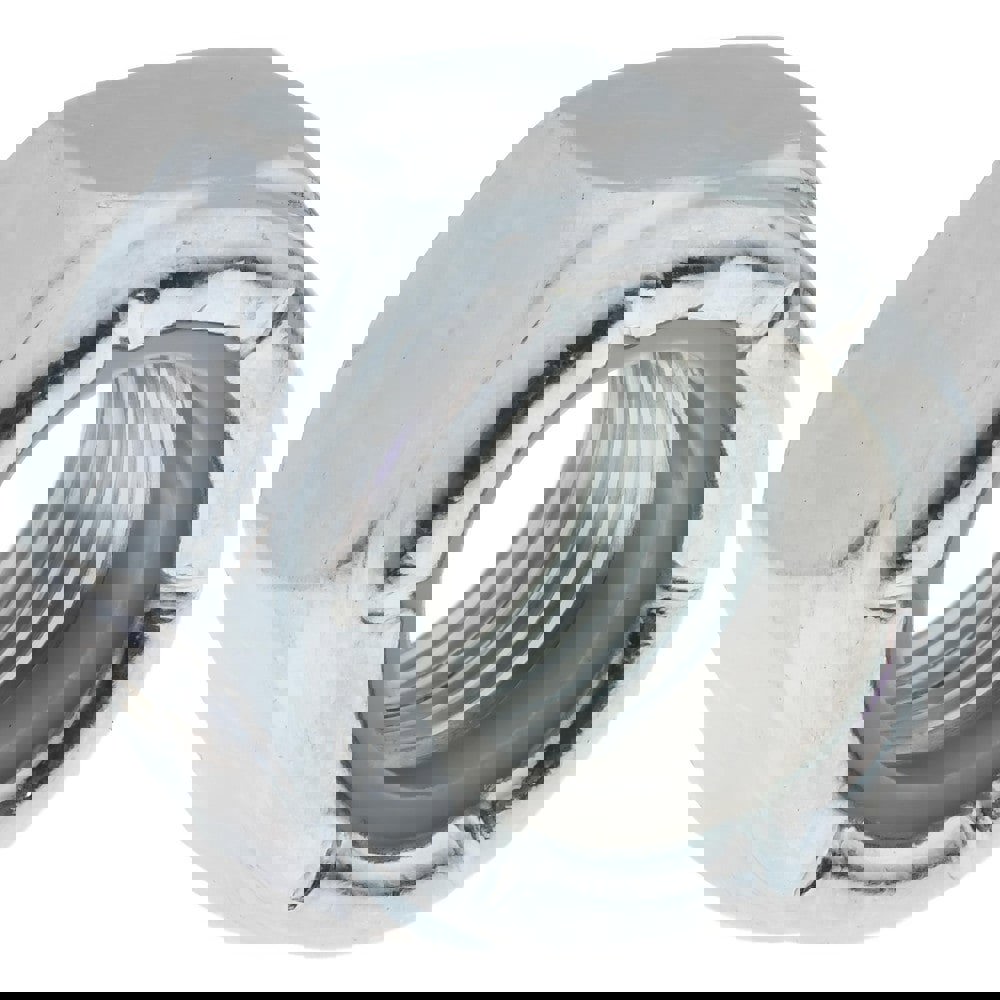 Hex Lock Nut: Insert Lock, Nylon Insert, 3/8-24, Grade 2 Steel, Zinc Finish