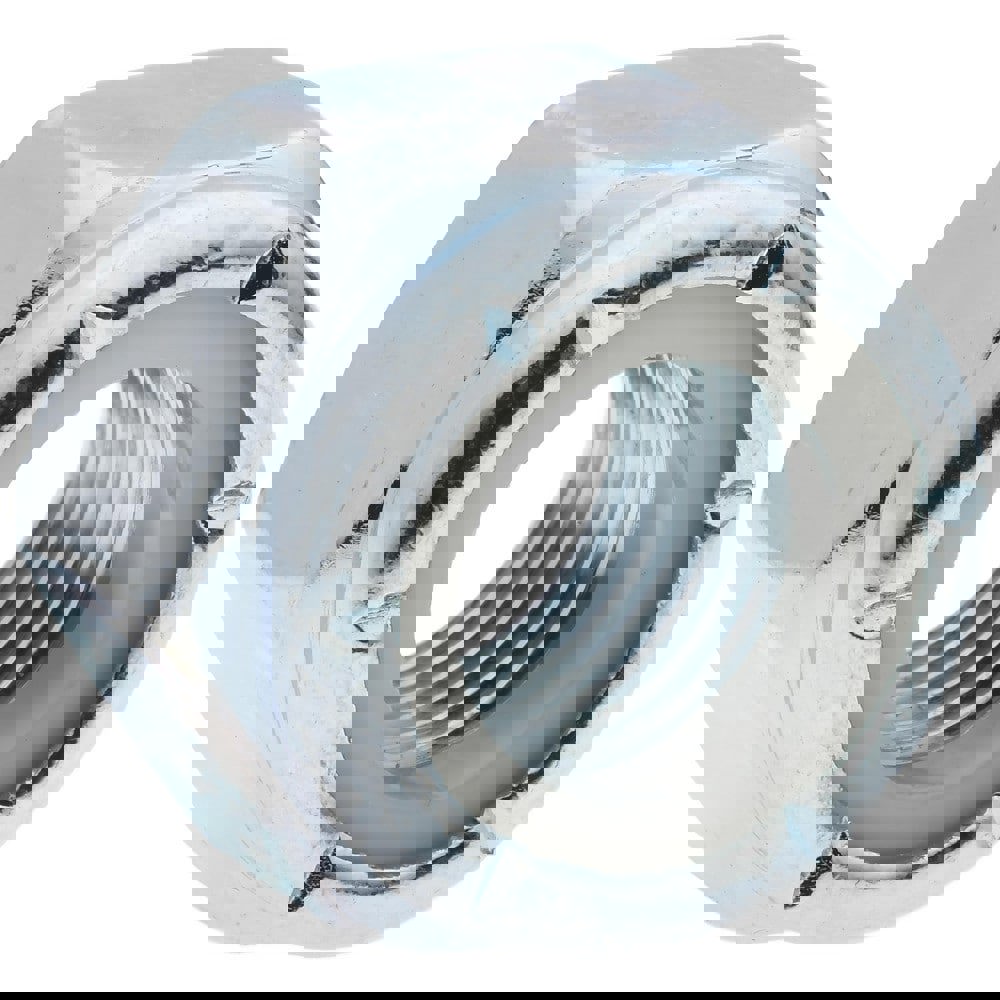 Hex Lock Nut: Insert Lock, Nylon Insert, 9/16-18, Grade 2 Steel, Zinc Finish