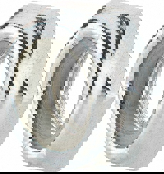 Hex Jam Lock Nut: Insert Lock, Nylon Insert, 3/8-16, Grade 2 Steel, Zinc Finish