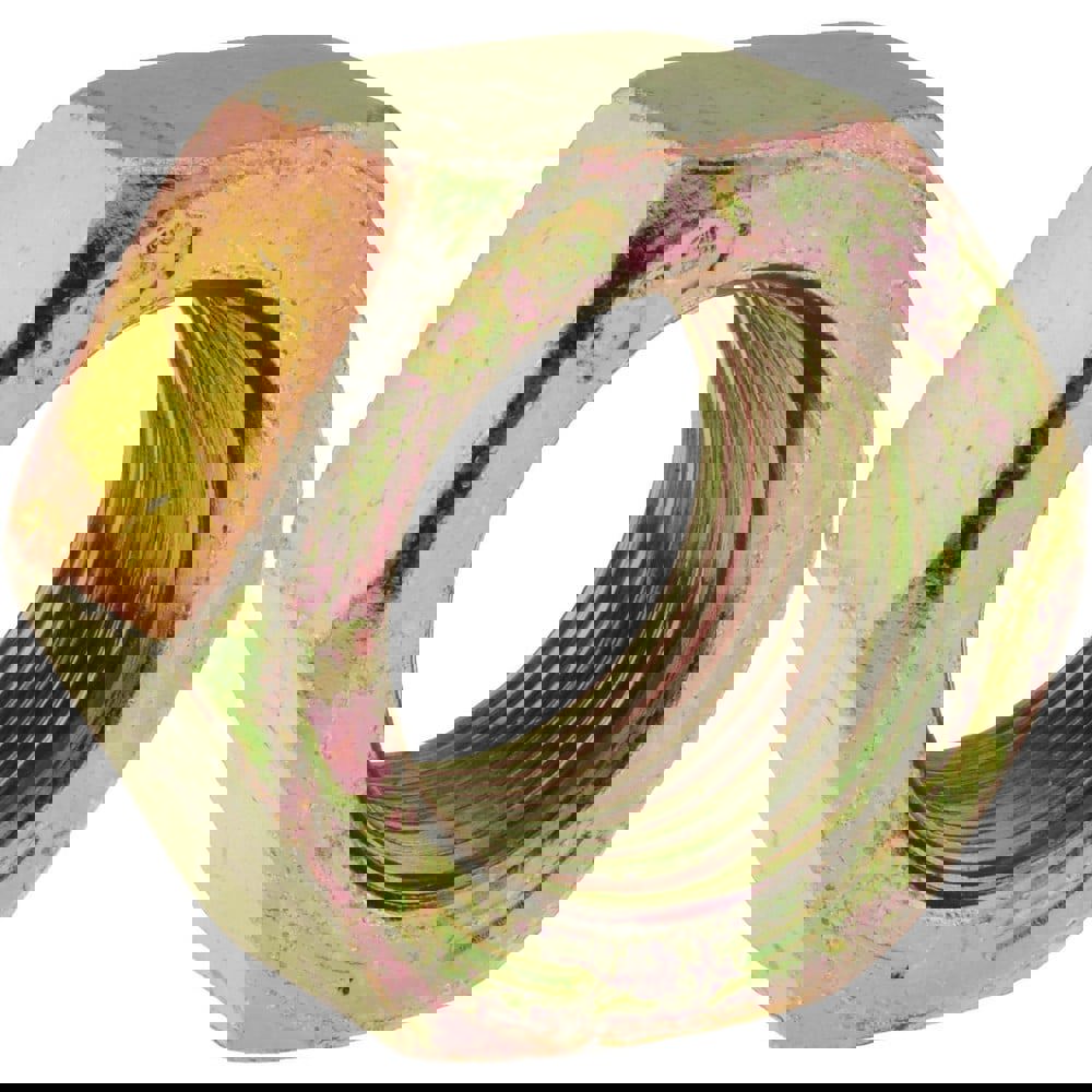 Hex Nut: 1-1/8-12, Grade 8 Steel, Yellow Zinc Dichromate Finish